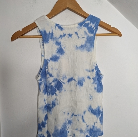 Daydreamer La Eye Tie Dye Ribbed Tank In Periwinkle Cloud NEW Size M - Picture 7 of 7